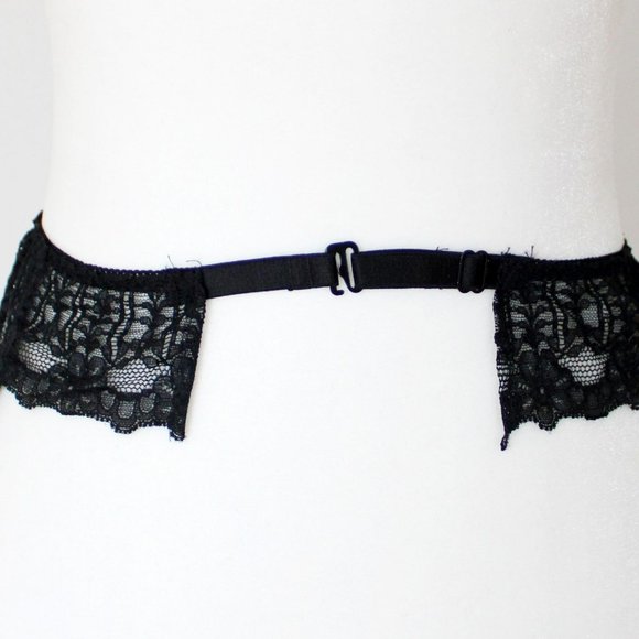 Lily of France Black Lace Garter Belt 4 Suspenders One Size Vintage Lingerie P46 - Picture 6 of 9